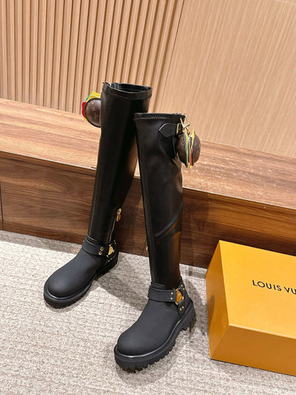 LV * Timberland Knee-High Boots‌ Matte Black