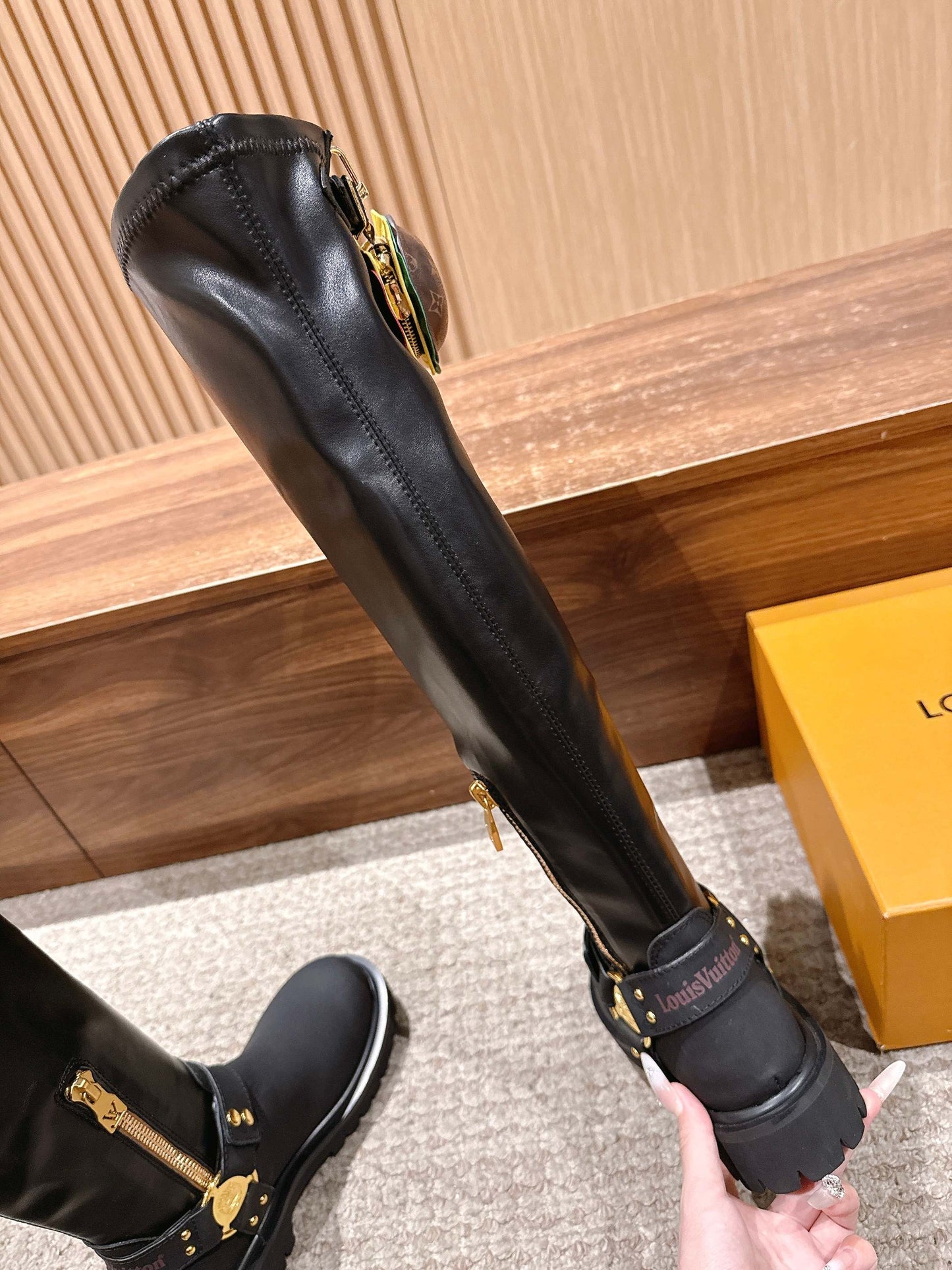 LV * Timberland Knee-High Boots‌ Matte Black