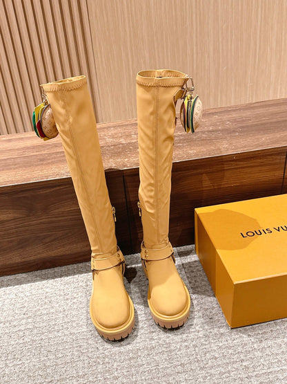 LV * Timberland Knee-High Boots‌ Matte Yellow