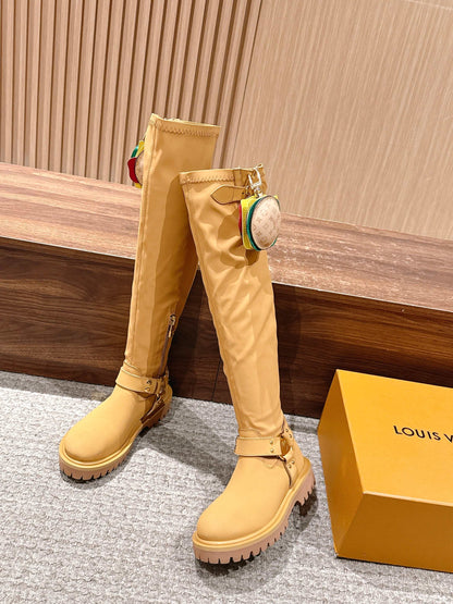 LV * Timberland Knee-High Boots‌ Matte Yellow