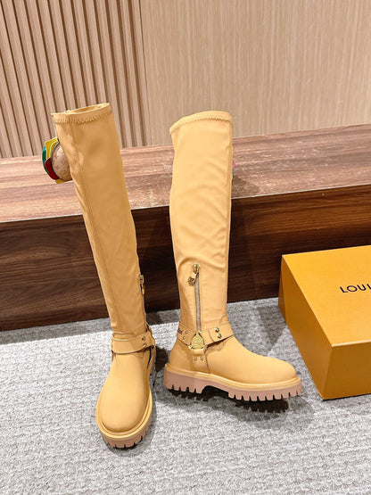 LV * Timberland Knee-High Boots‌ Matte Yellow