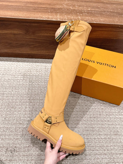 LV * Timberland Knee-High Boots‌ Matte Yellow