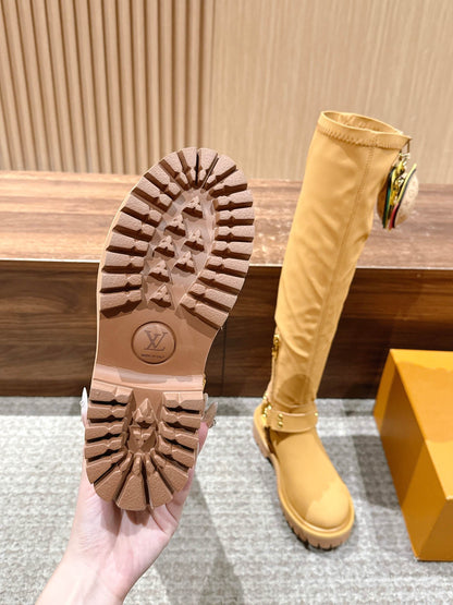 LV * Timberland Knee-High Boots‌ Matte Yellow