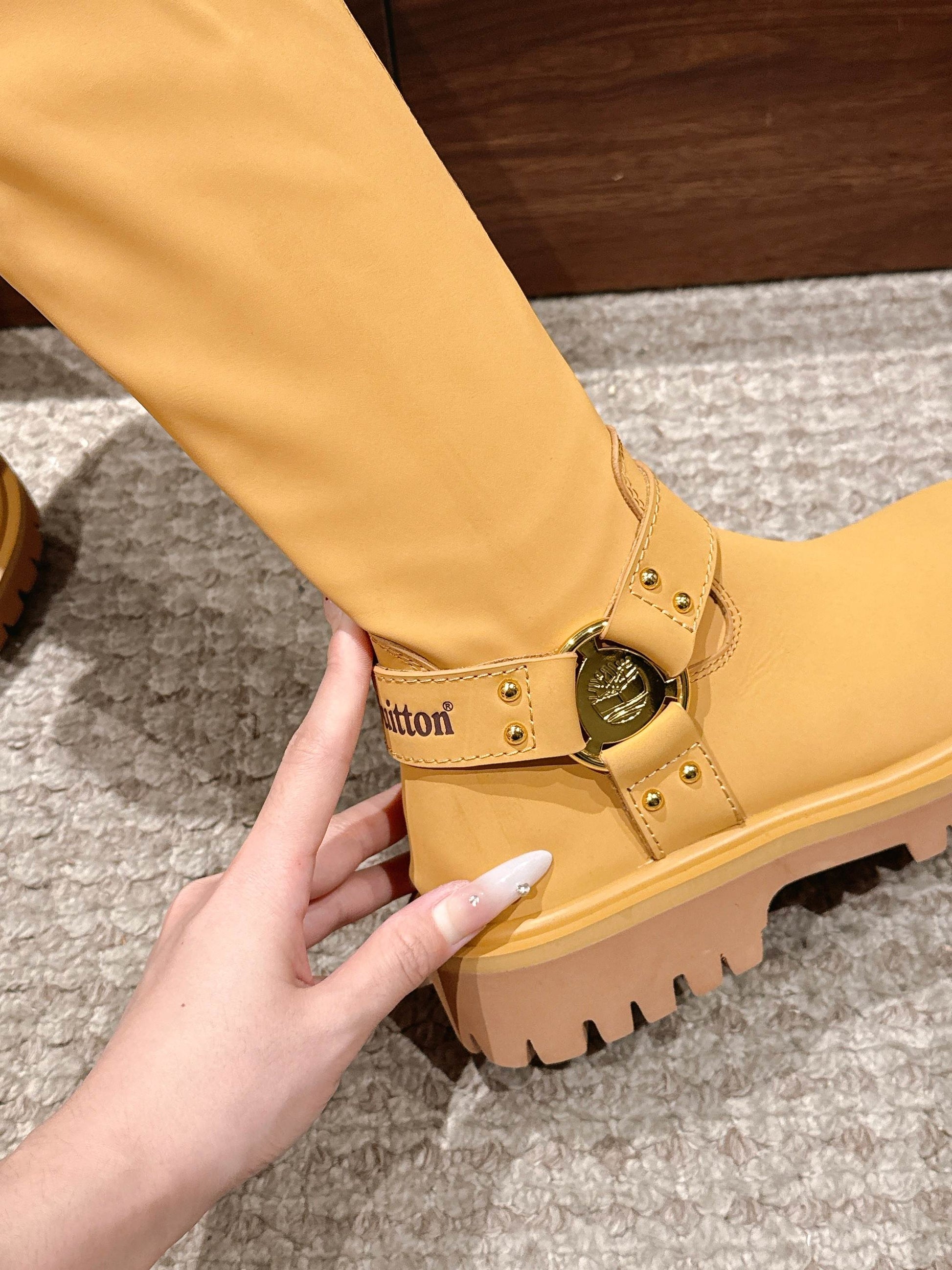 LV * Timberland Knee-High Boots‌ Matte Yellow