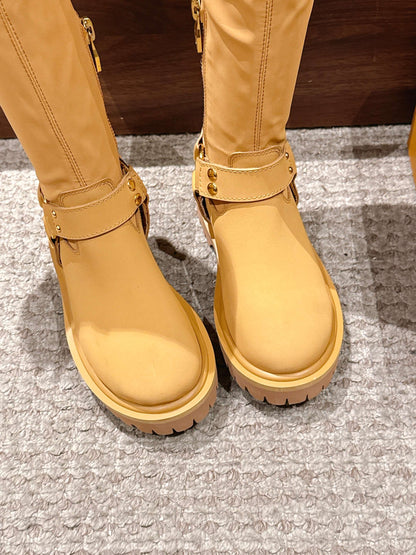 LV * Timberland Knee-High Boots‌ Matte Yellow