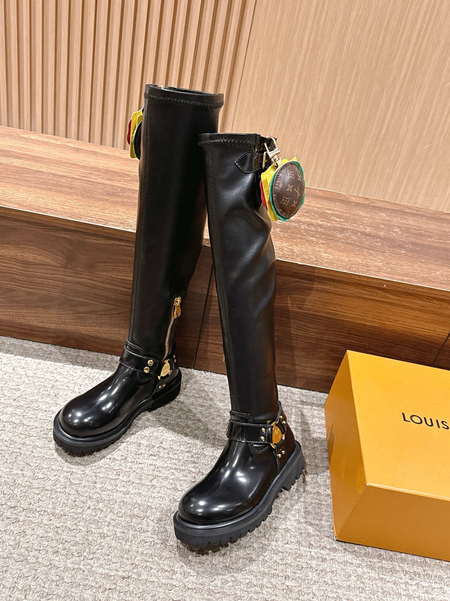 LV * Timberland Knee-High Boots‌ Black