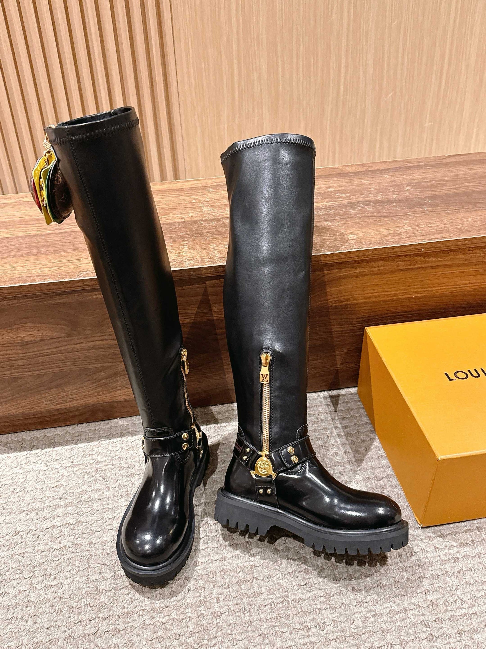 LV * Timberland Knee-High Boots‌ Black