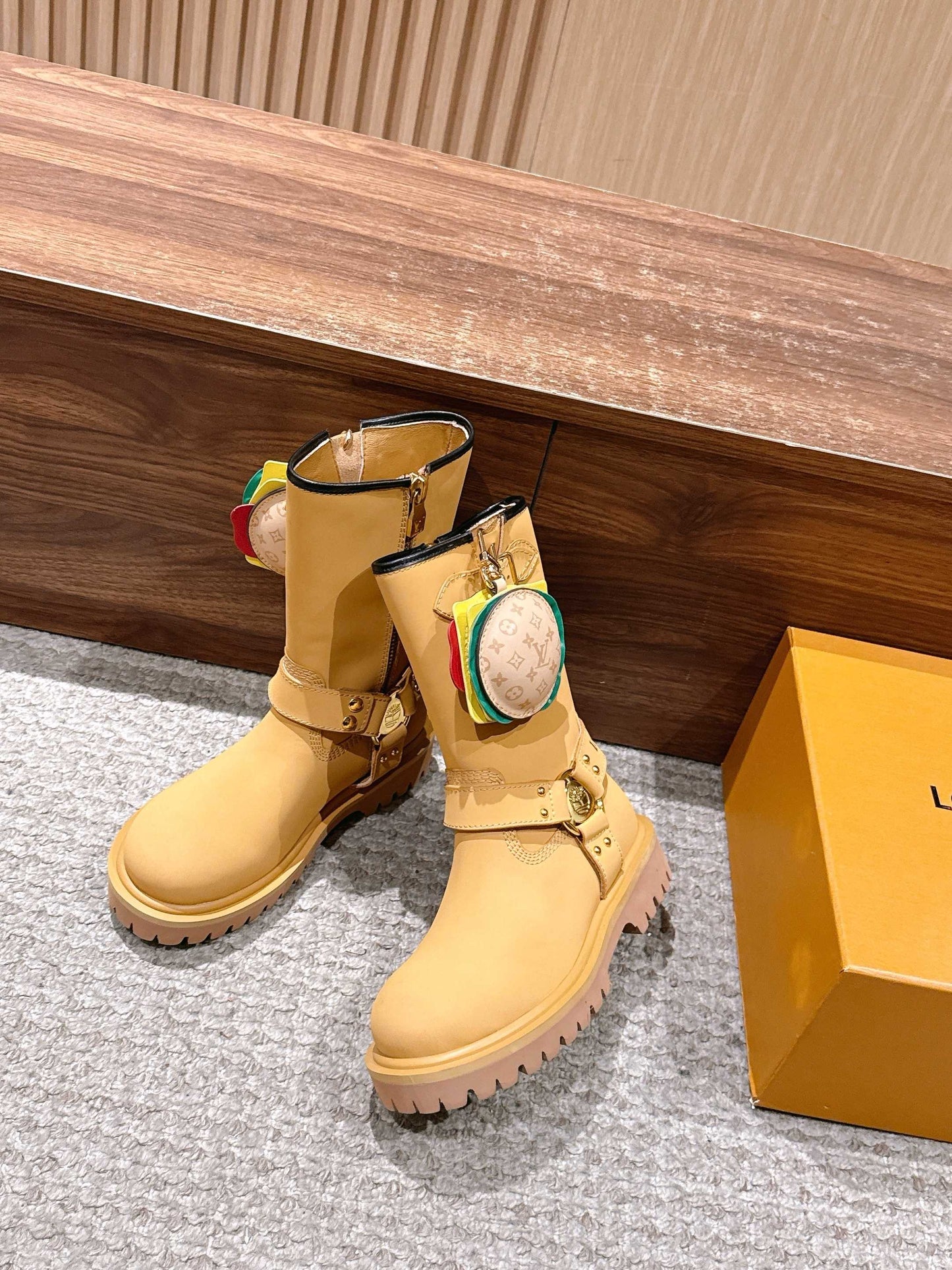 LV * Timberland Short Boots‌ Matte Yellow 02