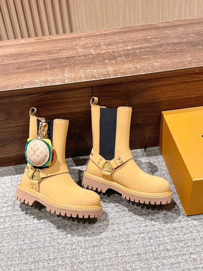 LV * Timberland Short Boots‌ Matte Yellow 03