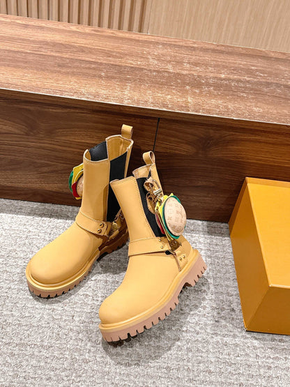 LV * Timberland Short Boots‌ Matte Yellow 03