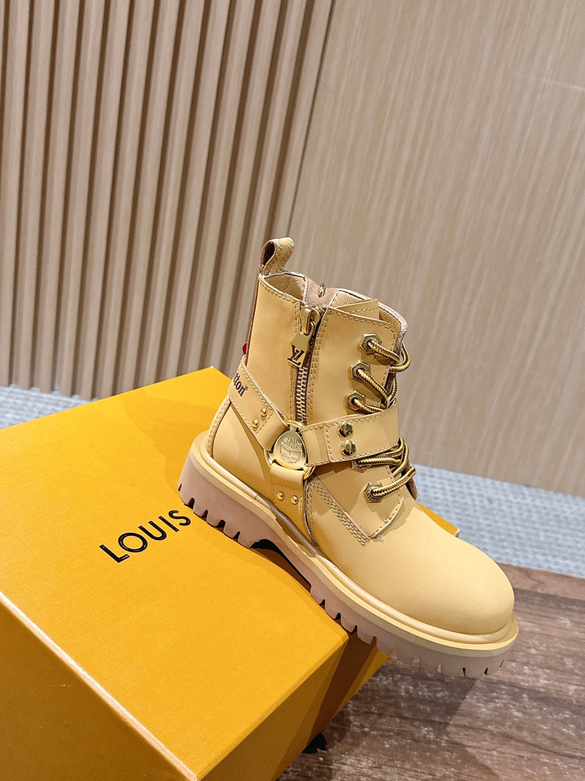 LV * Timberland Short Boots‌ Matte Yellow 01