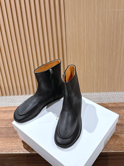 The Row Mid Calf Boots, Black