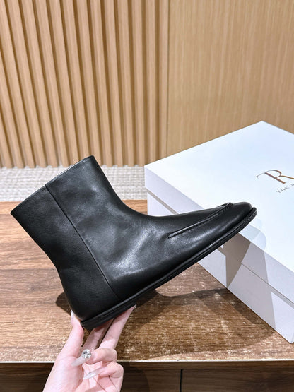 The Row Mid Calf Boots, Black