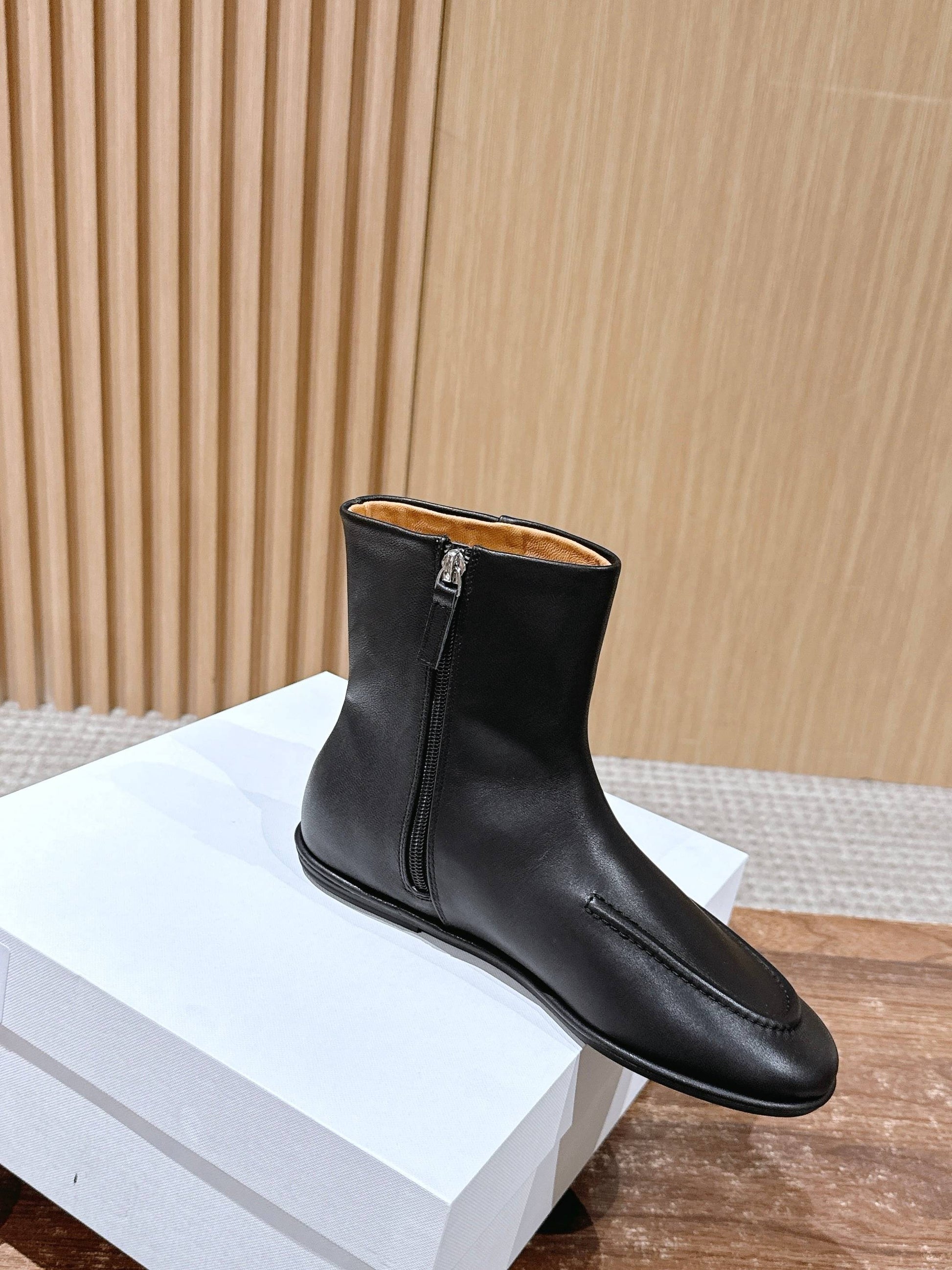 The Row Mid Calf Boots, Black