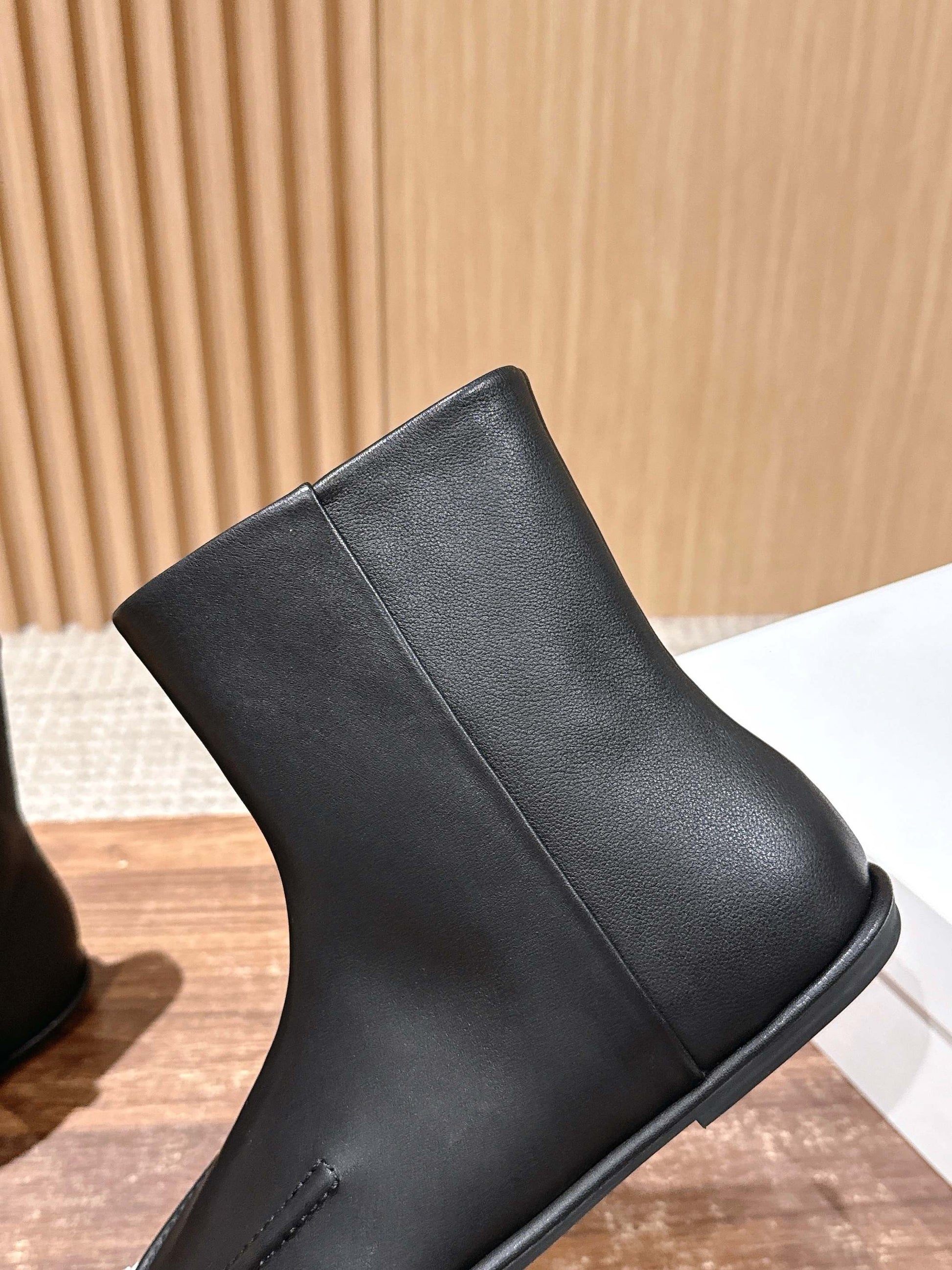 The Row Mid Calf Boots, Black