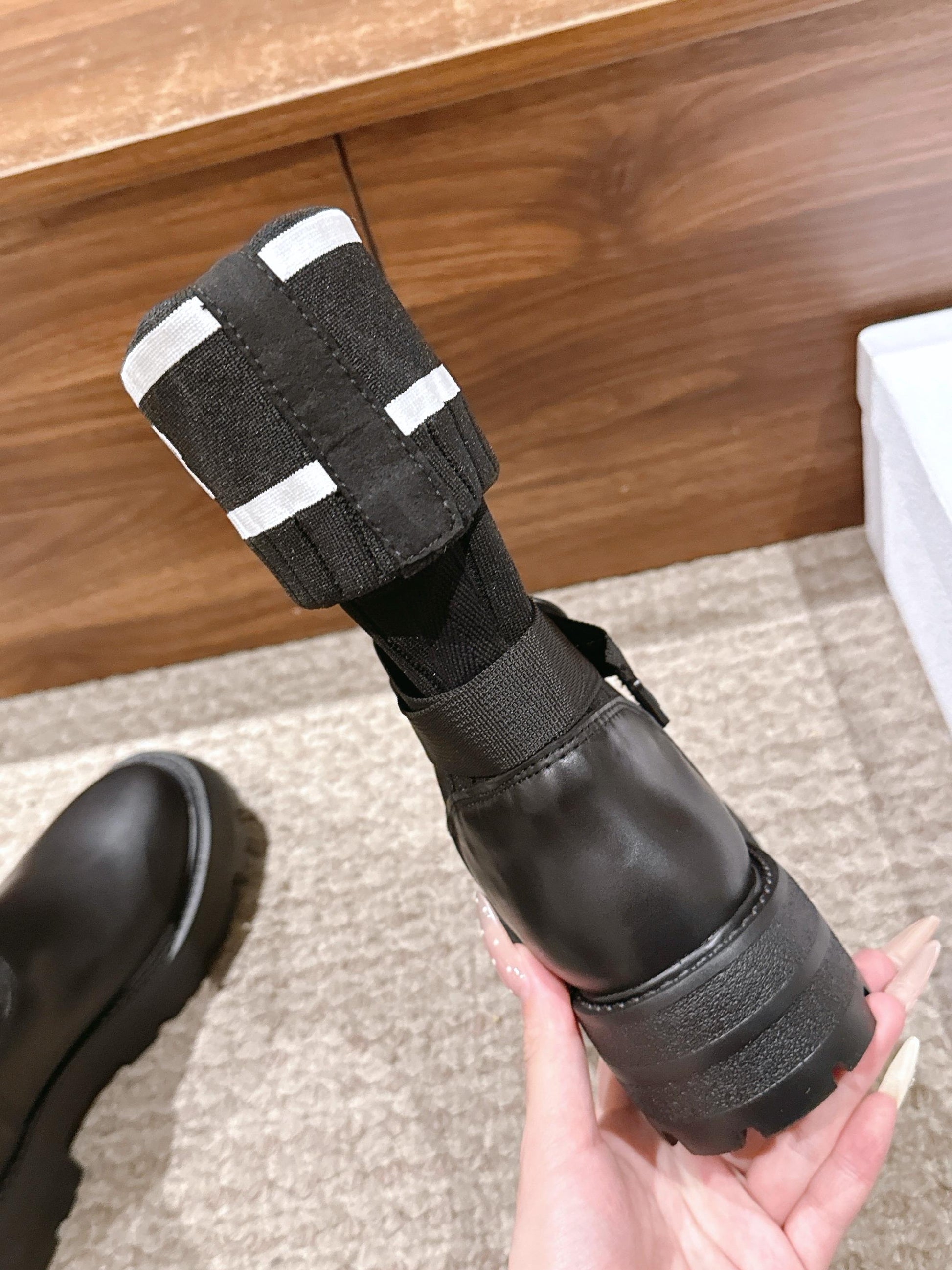 Dior Stretch Mid-Calf Boots, Black