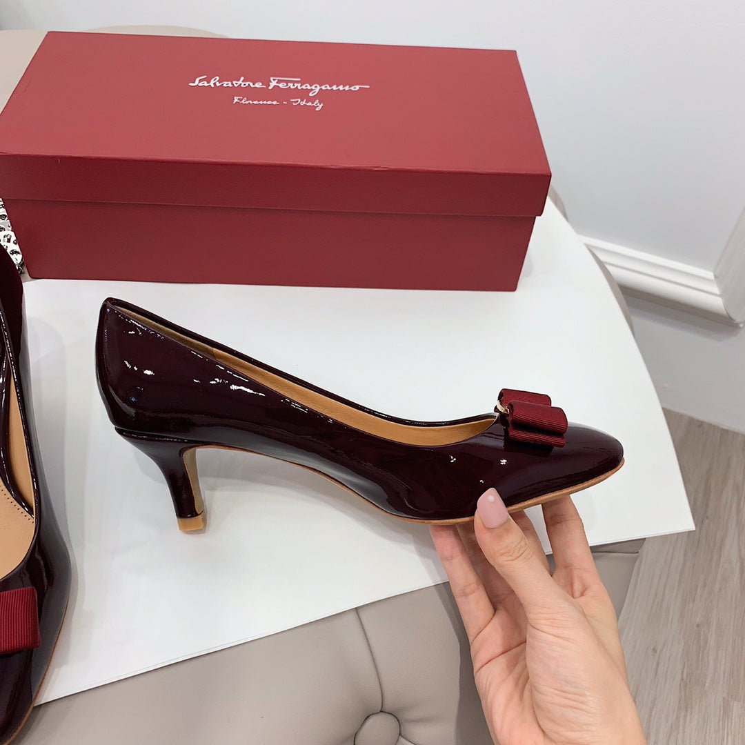 Ferragamo CARLA Stiletto Pumps, Burgundy