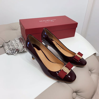 Ferragamo CARLA Stiletto Pumps, Burgundy