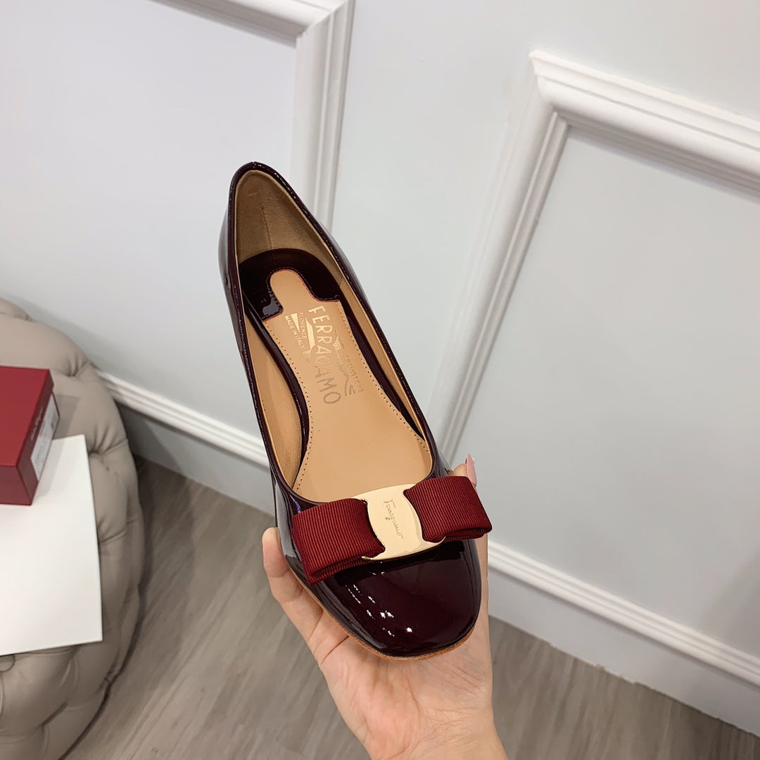Ferragamo CARLA Stiletto Pumps, Burgundy