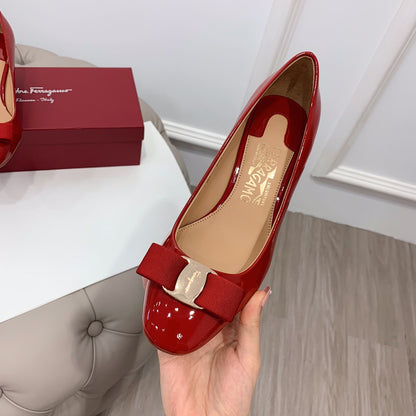 Ferragamo CARLA Stiletto Pumps, Red