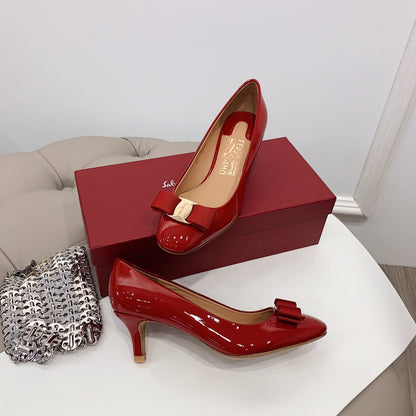 Ferragamo CARLA Stiletto Pumps, Red
