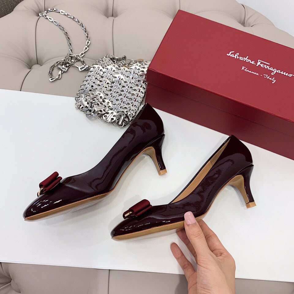 Ferragamo CARLA Stiletto Pumps, Burgundy
