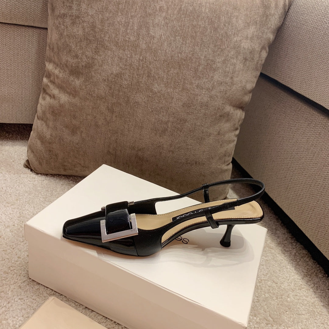 Sergio Rossi Kitten-Heel Sandals, Black