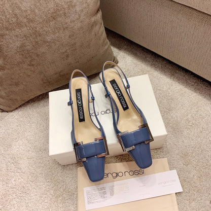 Sergio Rossi Kitten-Heel Sandals, Blue