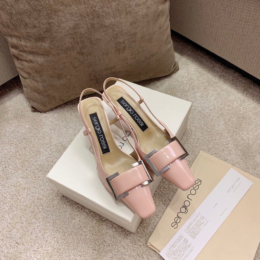 Sergio Rossi Kitten-Heel Sandals, Pink