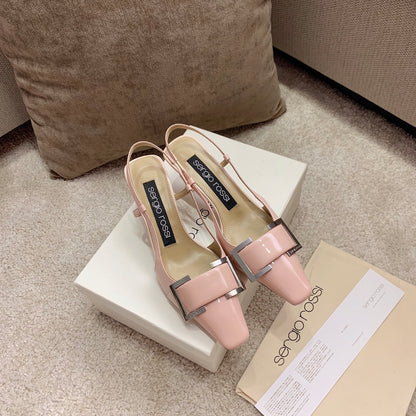 Sergio Rossi Kitten-Heel Sandals, Pink