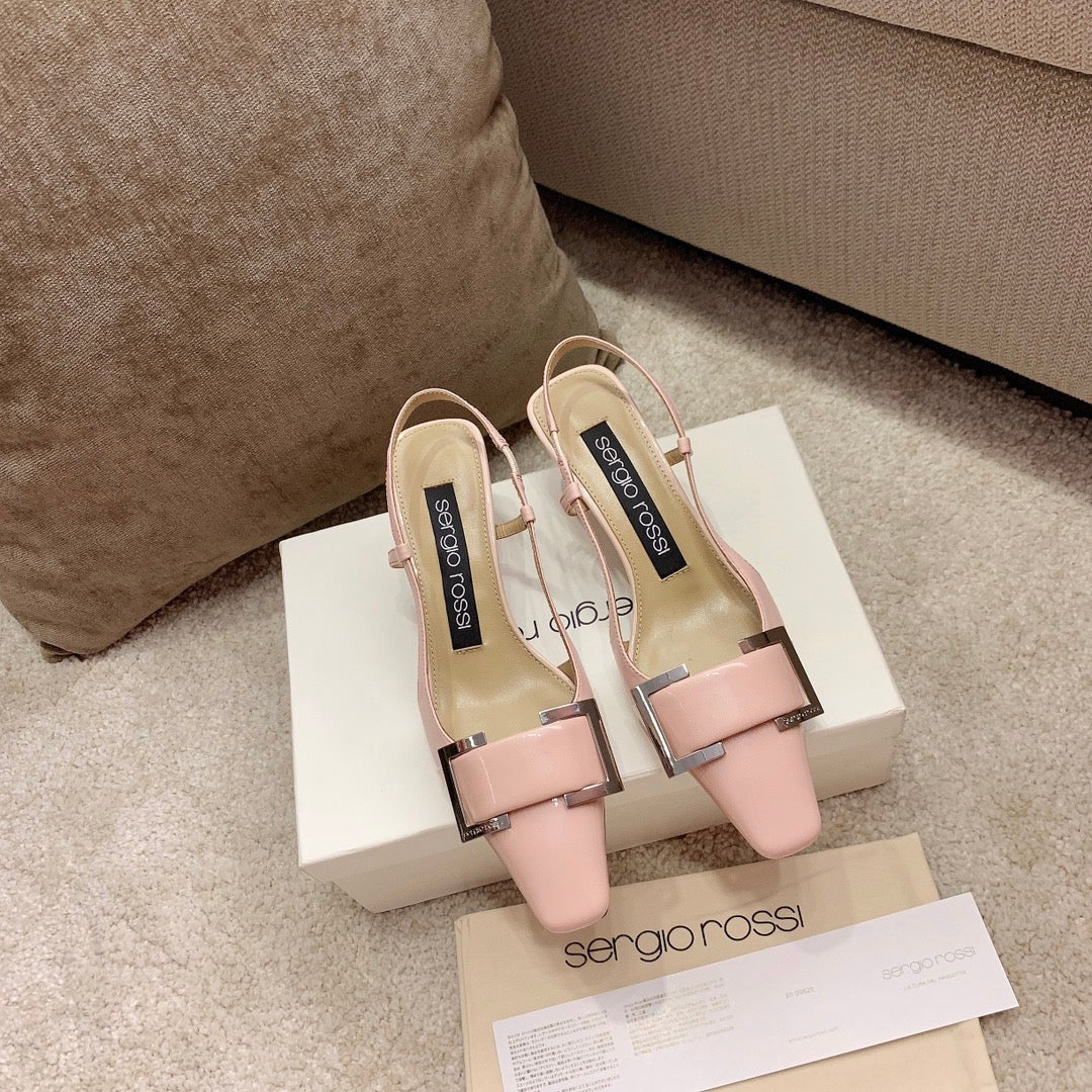 Sergio Rossi Kitten-Heel Sandals, Pink