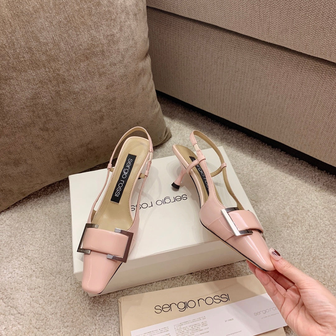 Sergio Rossi Kitten-Heel Sandals, Pink