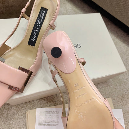 Sergio Rossi Kitten-Heel Sandals, Pink
