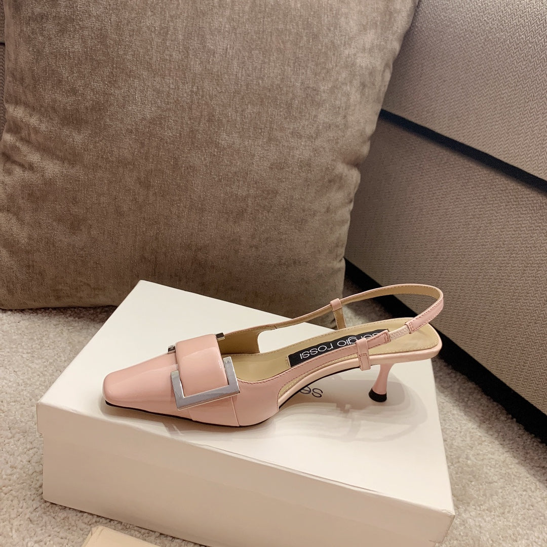 Sergio Rossi Kitten-Heel Sandals, Pink