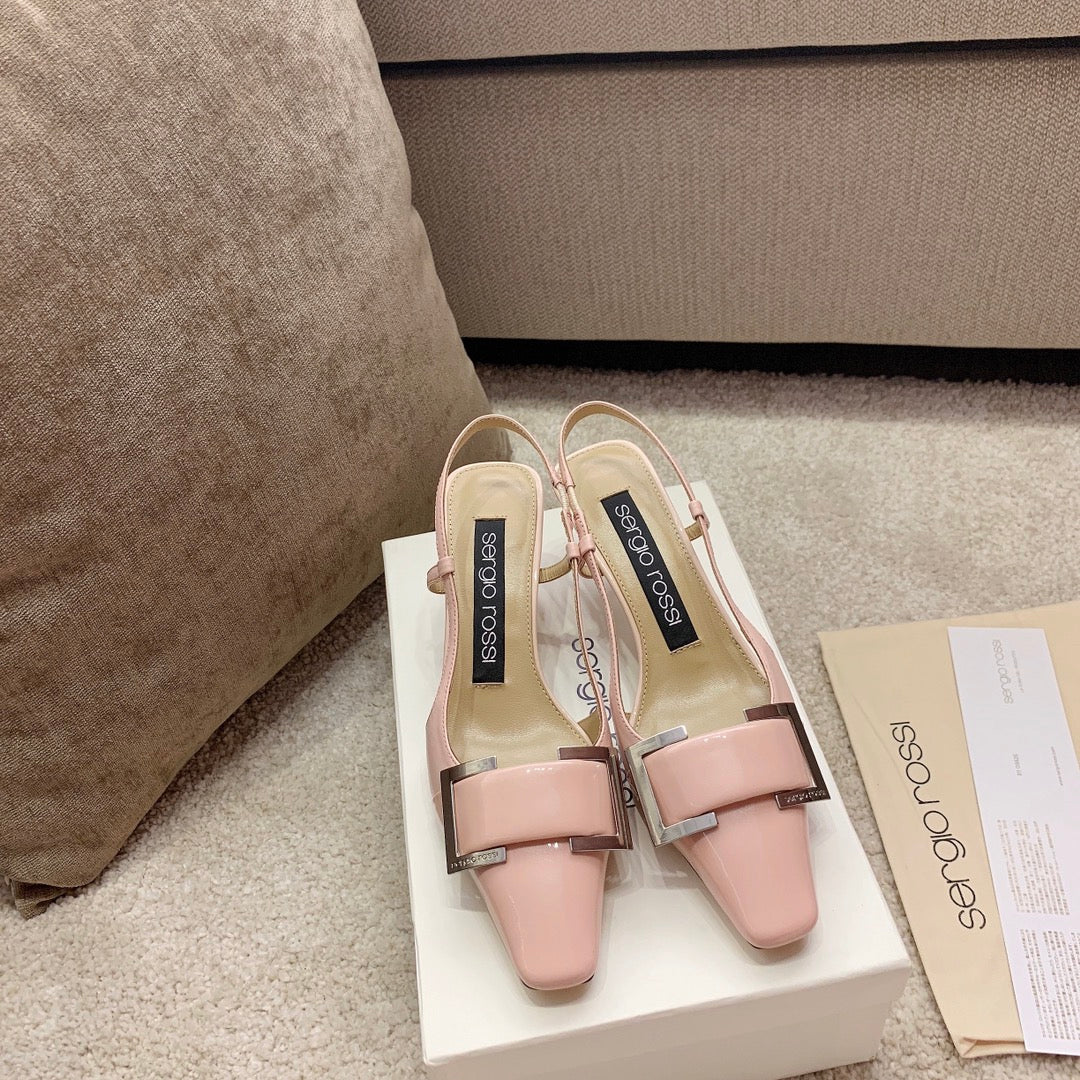 Sergio Rossi Kitten-Heel Sandals, Pink