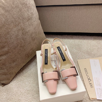 Sergio Rossi Kitten-Heel Sandals, Pink