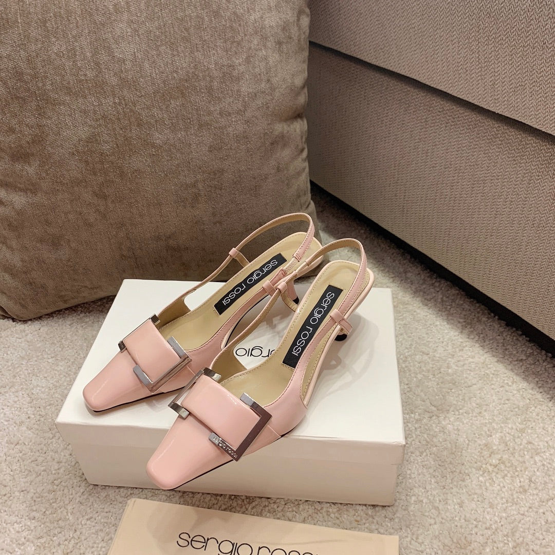 Sergio Rossi Kitten-Heel Sandals, Pink