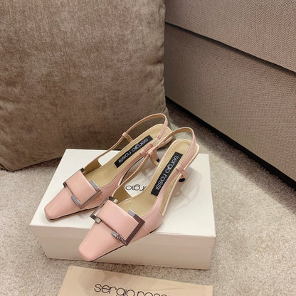 Sergio Rossi Kitten-Heel Sandals, Pink