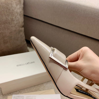 Sergio Rossi Kitten-Heel Sandals, Beige