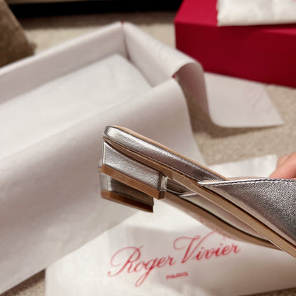 RV Hot New Square-Toe Mule Slides Belle Vivier Series 05