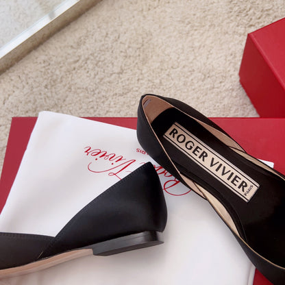 RV Silk Ballet Flats with Crystal Buckle Series 04