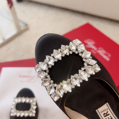 RV Silk Ballet Flats with Crystal Buckle Series 04