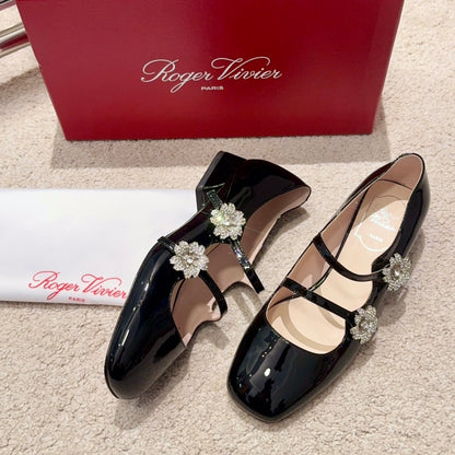 RV Limited-edition Floral Crystal-Buckle Mary Janes Series 08