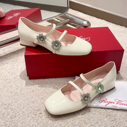 RV Limited-edition Floral Crystal-Buckle Mary Janes Series 07