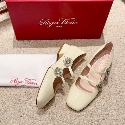 RV Limited-edition Floral Crystal-Buckle Mary Janes Series 07