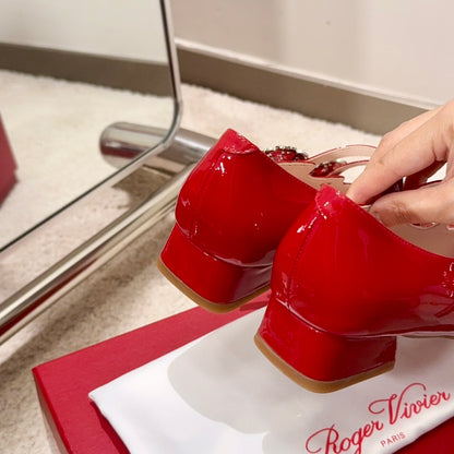 RV Limited-edition Floral Crystal-Buckle Mary Janes Series 06