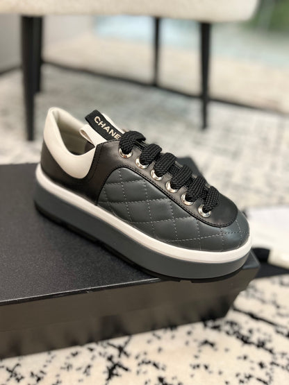 Chanel Quilted Print Chunky Sneakers, Sand