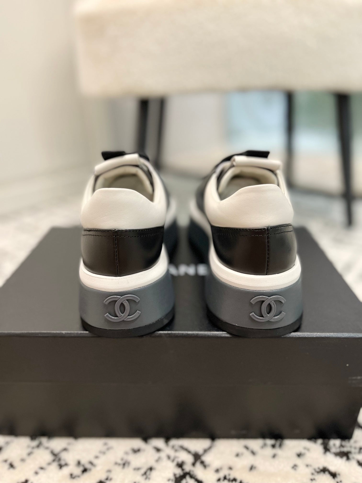 Chanel Quilted Print Chunky Sneakers, Sand