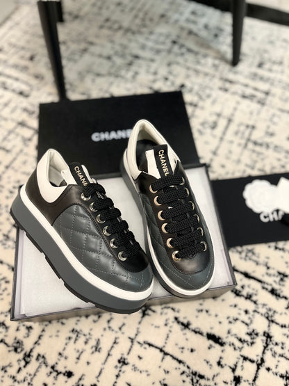 Chanel Quilted Print Chunky Sneakers, Sand