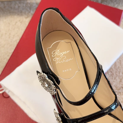 RV Limited-edition Floral Crystal-Buckle Mary Janes Series 04